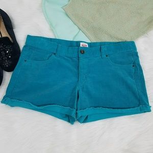 Mossimo Cutoff Shorts Corduroy Bright Blue Cuffed
